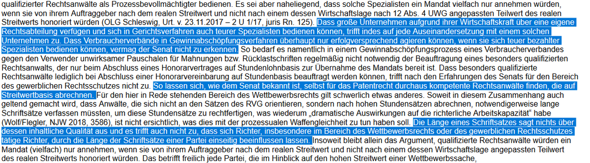 Loeffel_Abrar's tweet photo. Wahre Worte des OLG Düsseldorf, 2 U 46/18
"Die Länge eines Schriftsatzes sagt nichts über dessen inhaltliche Qualität aus"
Vorschlag für den #Leidsatz der Woche @zpoblog Lesenswert u.a. zu #Gewinnabschöpfung #Pricing #IPRecht @juveVerlag_MK @MarcusCJung
https://t.co/uwxlqi7oEV https://t.co/9KFbo7uGpG