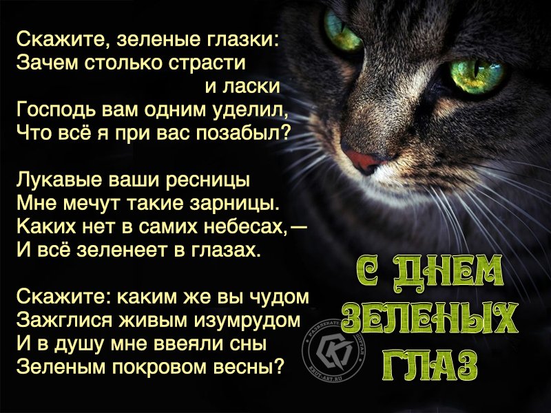 День зеленых глаз 17 июля открытки, дню