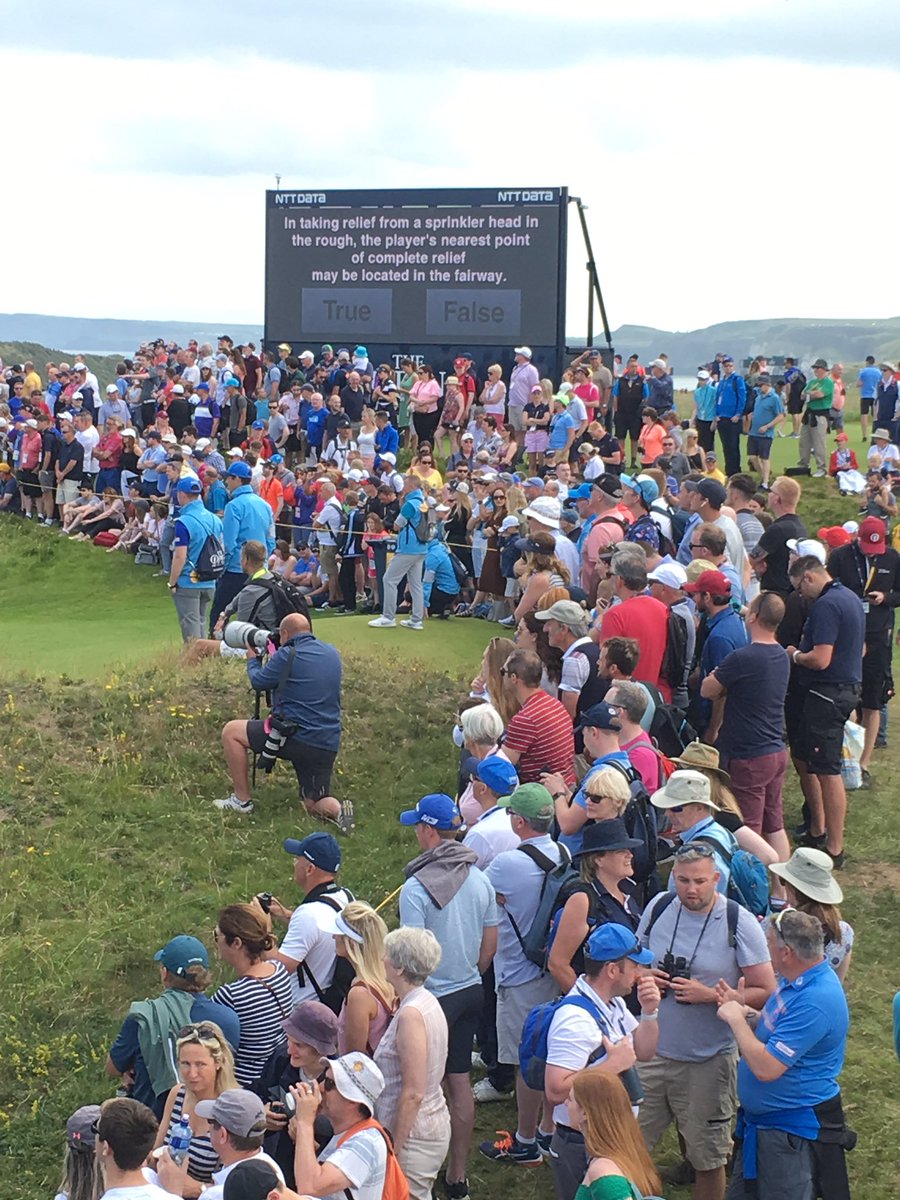 Dogcameraaction's tweet photo. Fantastic day @TheOpen soaking up the atmosphere. Loved the water refill stations. Saw Tiger, Jordan and Darren. Portrush town very accessible - getting the 10,000 steps a day done no probs! #PortrushIsOpen #theopen https://t.co/7hvg7zhDZX