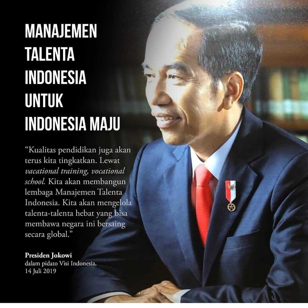 InfoNKR1's tweet photo. "Manajemen Talenta Indonesia Untuk Indonesia Maju"

_Ir. H. Joko Widodo (Presiden RI)_ https://t.co/ZkAWJh3Ctc