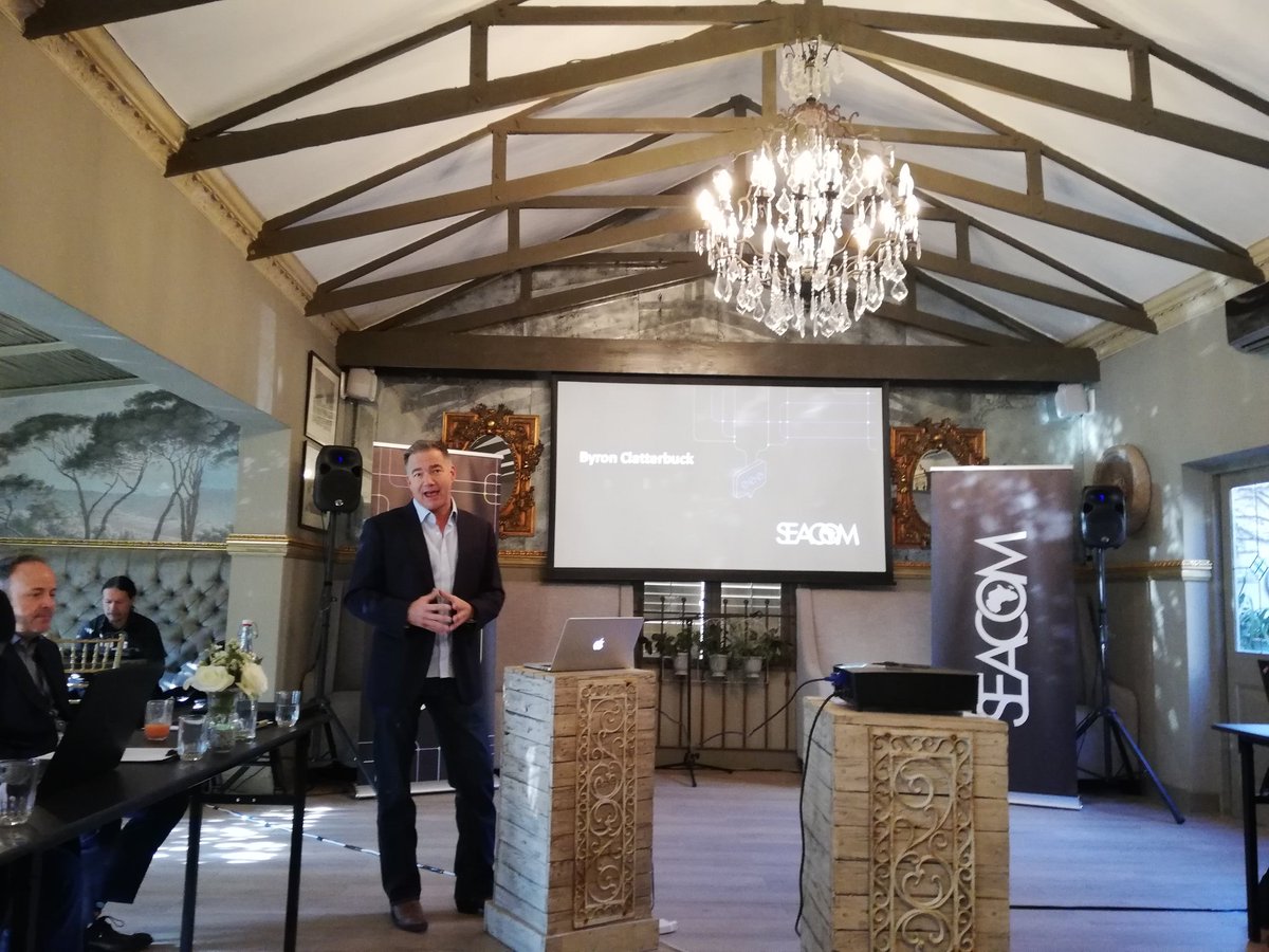 EngineerITNews's tweet photo. @SEACOM is celebrating its 10th birthday! CEO Byron Clatterbuck and the team are launching the company's new corporate identity today, with a focus on moving into corporate spaces: "Empowering African businesses to go further". #technology #telecoms #data #datahungry https://t.co/5Yp5Nj3251