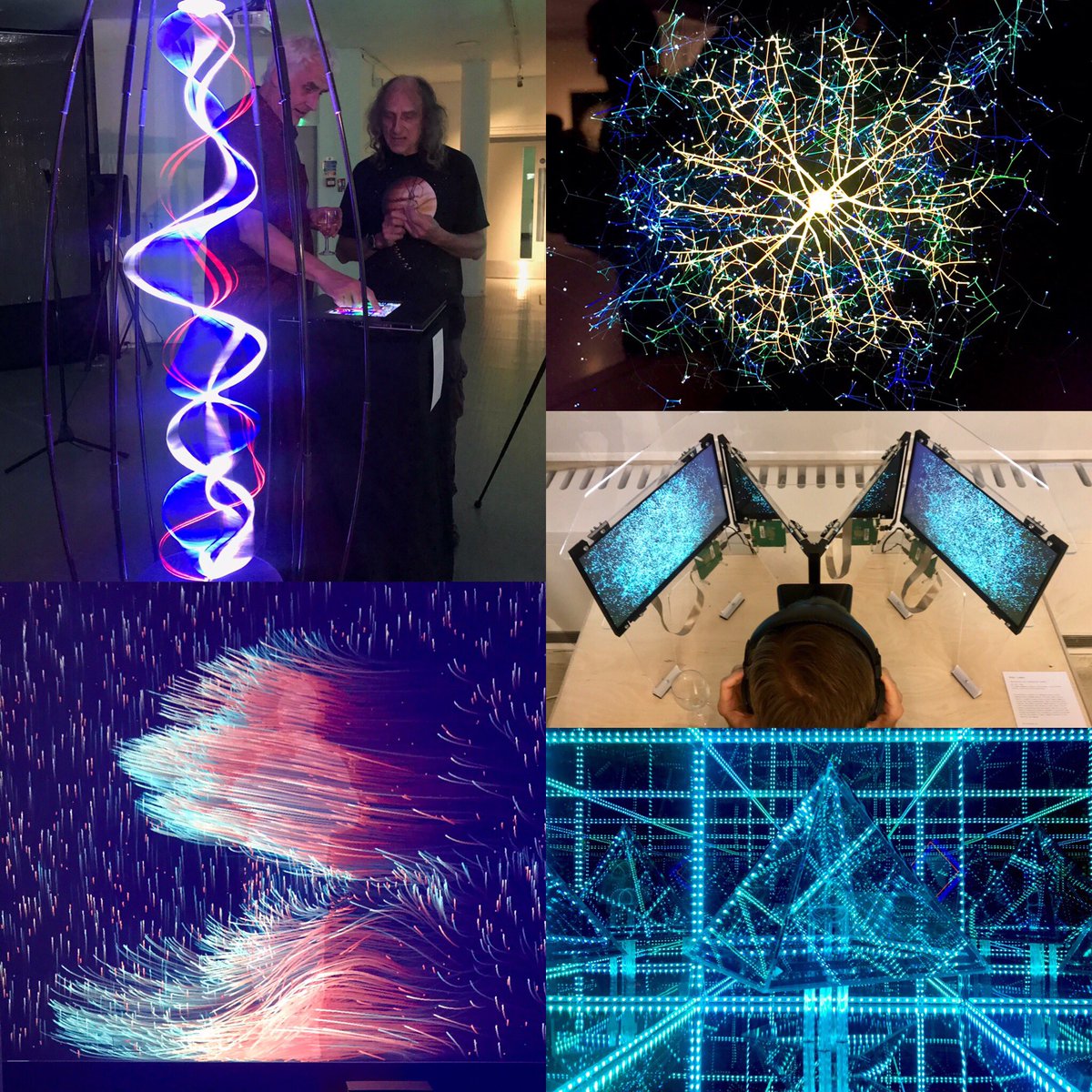 Event Two at the Royal College of Art in Kensington by CAS50, Lumen and FLUX events - including Paul Friedlander’s Waveform Simulator, Kimatica Studios’ Relax &amp; Release, Andy Lomas’ Sensitivity and Stimulation and Aphra Shemza’s Composition X @Art_in_flux  <a href="/computerartssoc/">Computer Arts Society</a> <a href="/RCA/">Royal College of Art</a>