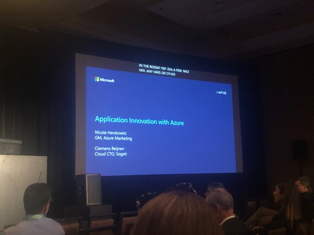 sogeti's tweet photo. Global Cloud CTO @clemensreijnen and #GMAzure @Microsoft Nicole Herskowitz shared valuable insights on application innovation conversations and Cloud Native at #MSInspire . Access the full presentation here: https://t.co/7UoUClZMDX #msinspire2019 #msi2019 #MSInspire19 https://t.co/i9VOsTJQbX