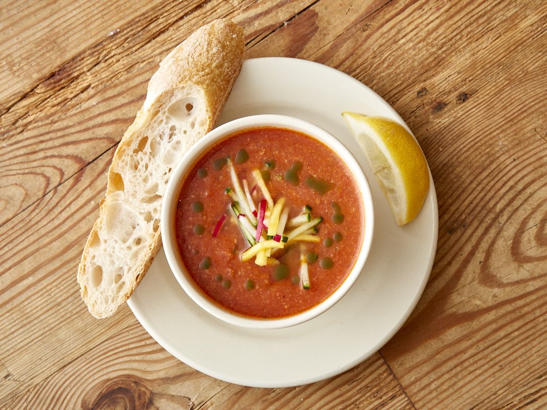 🍅Gazpacho🍅
A true summer icon, this chilled soup is not only fresh and tasty but is a vitamin cocktail as well.
Try it! It’s the perfect dish to cool you off.