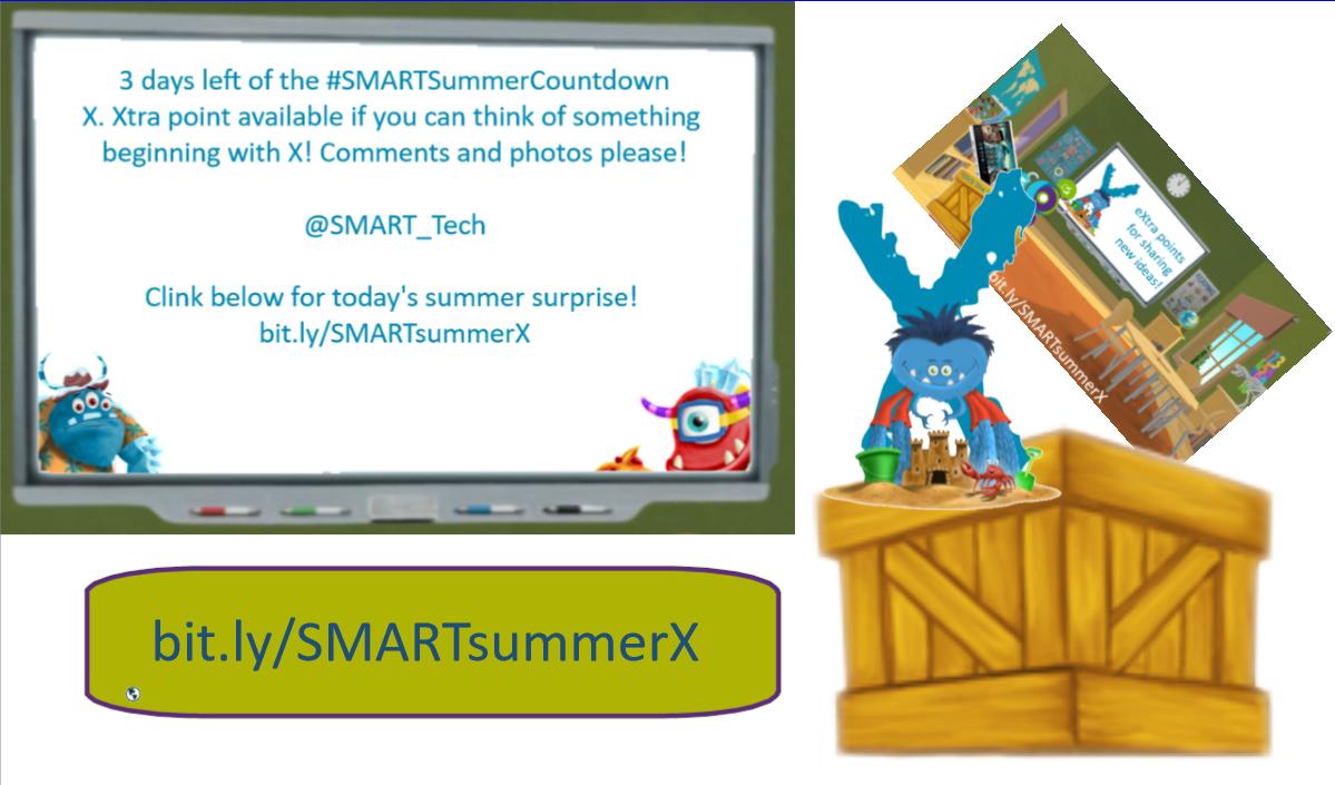 SMARTukconnect's tweet photo. 3 days left of the #SMARTSummerCountdown
X. Xtra point available if you can think of something beginning with X! Comments and photos please!
@SMART_Tech
Clink below for today's summer surprise!
https://t.co/IjwWe0gLOW https://t.co/RuGoNUbfvl