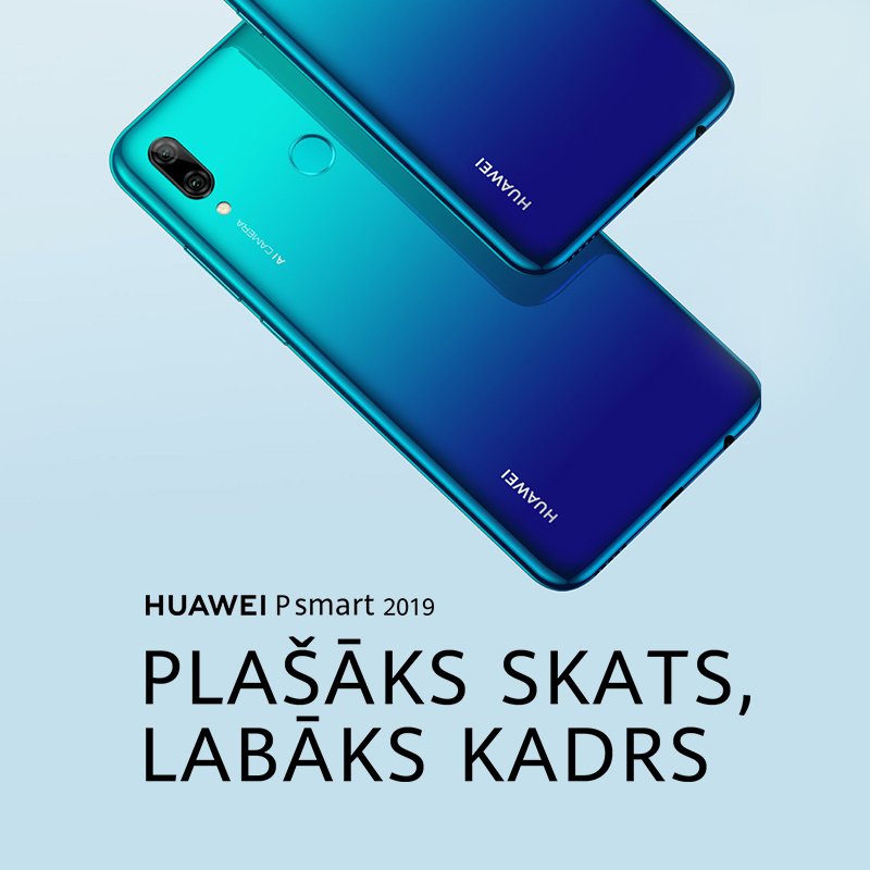 HUAWEI P SMART 2019! Cenas sākot no 179 € 😱!
✔️6.2 collu FullView ekrāns;
✔️Divkāršā 13 Mpix + 2 Mpix kamera;
✔️64 GB iebūvētā atmiņa;
Uzzini vairāk 👉bit.ly/2Ge8PCe