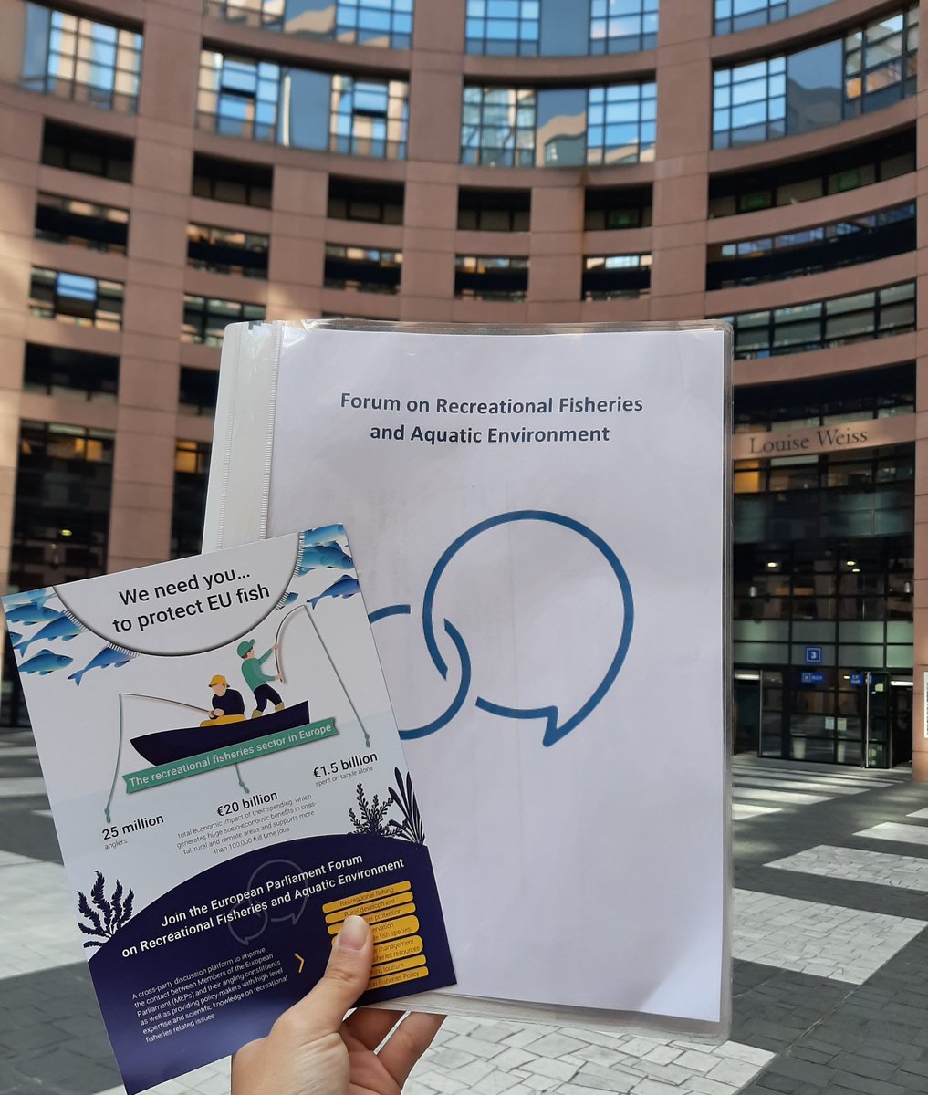 RecFishingEP's tweet photo. We are at @Europarl_EN in Strasbourg to meet the new MEPs and to present the RecFishing Forum! #Sustainablefisheries & #freshwater protection must be high on the agenda! #SaveEUFish #SaveEUwaters https://t.co/YVmNPQLPxs