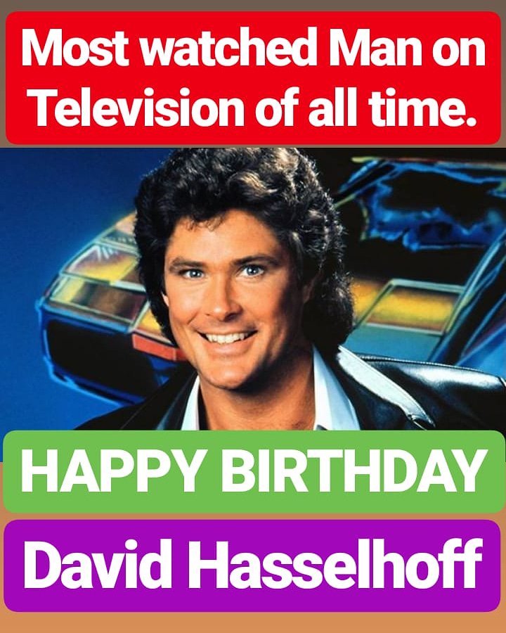HAPPY BIRTHDAY 
DAVID HASSELHOFF most-watched man on television of all time 