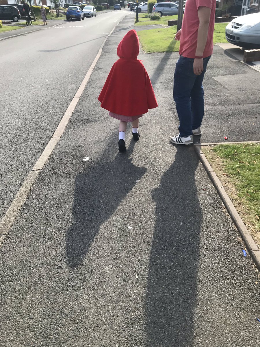 jamclair's tweet image. Red Riding hood on her way to school