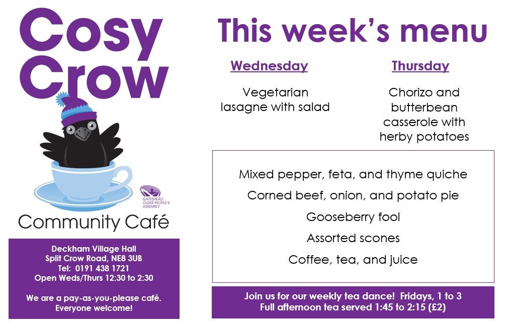 Healthy, delicious meals served at our #communitycafe on a #paywhatyoucan basis. Every Wednesday and Thursday in Deckham Village Hall.  See you from 12:30!