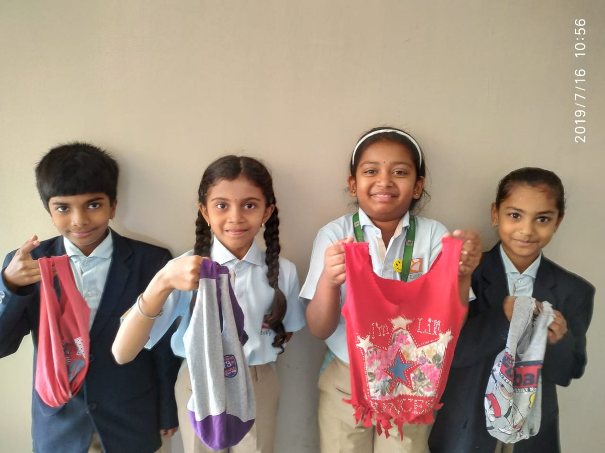 EdifyEcity's tweet photo. #Greetings From #Edify School Electronic city   #Grade 4 : #Art and Craft Activity

#Students of Grade4 have learnt how to make a carry bag with old T-shirt.
Learning Outcome : Students creative skills are enhanced. https://t.co/C6Shqcsxku