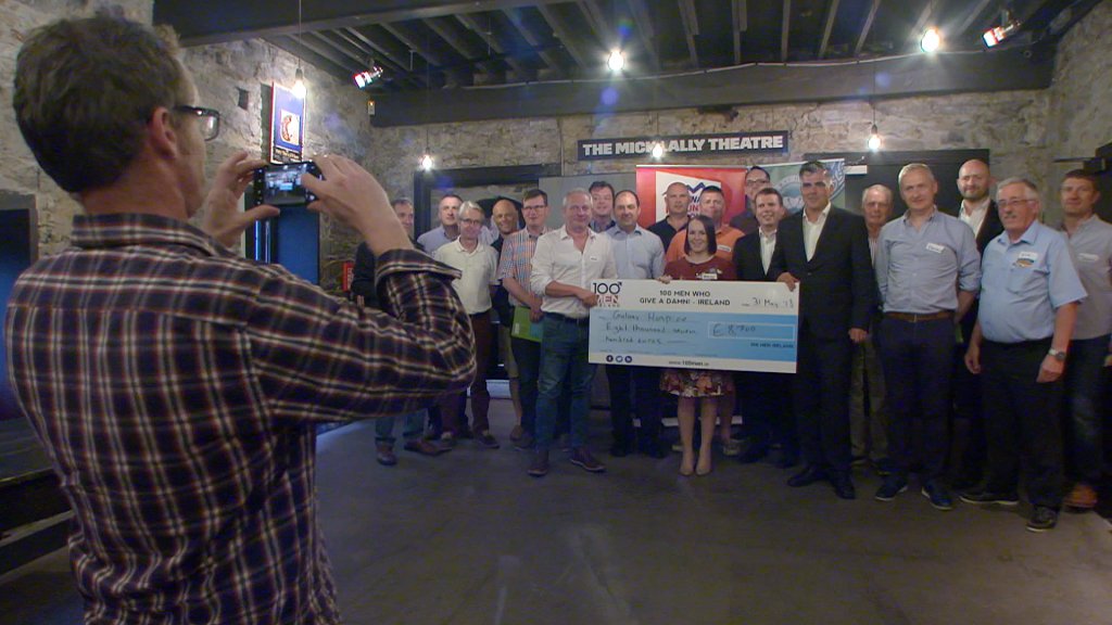 RTENationwide's tweet photo. Also, the group of businessmen coming together to donate money to local charities.  We went to the #Galway chapter to hear local charities pitching for much needed funding @100MenIreland #100men #ThePowerOf100 That's @RTENationwide @RTEOne this evening at 7pm &amp; RTE1 +1 8pm https://t.co/bwQO002mu4