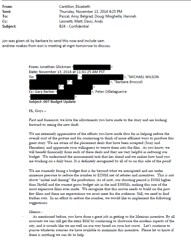 24/ Sony Hack emails on Mexican deal. Anyone know who these people are, or who they are connected to? Who would have arranged the deal in the first place? #Hollywood deals w/ #Mexico govt ... #KeithRaniere didnt seem involved in any of this, all done from Mexico side. #NXIVM