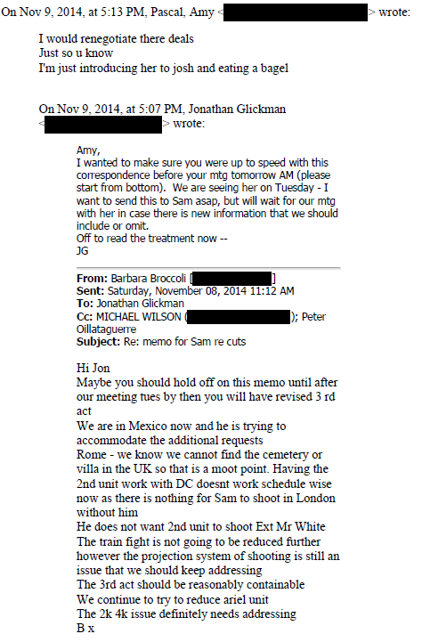 24/ Sony Hack emails on Mexican deal. Anyone know who these people are, or who they are connected to? Who would have arranged the deal in the first place? #Hollywood deals w/ #Mexico govt ... #KeithRaniere didnt seem involved in any of this, all done from Mexico side. #NXIVM