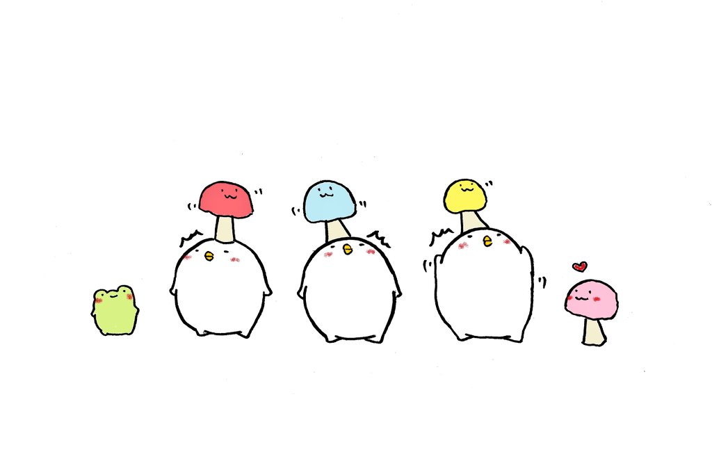 うぱ じめじめしすぎてきのこが生えてきた鳥 イラスト好きな人と繋がりたい 梅雨 じめじめ なにかのとり