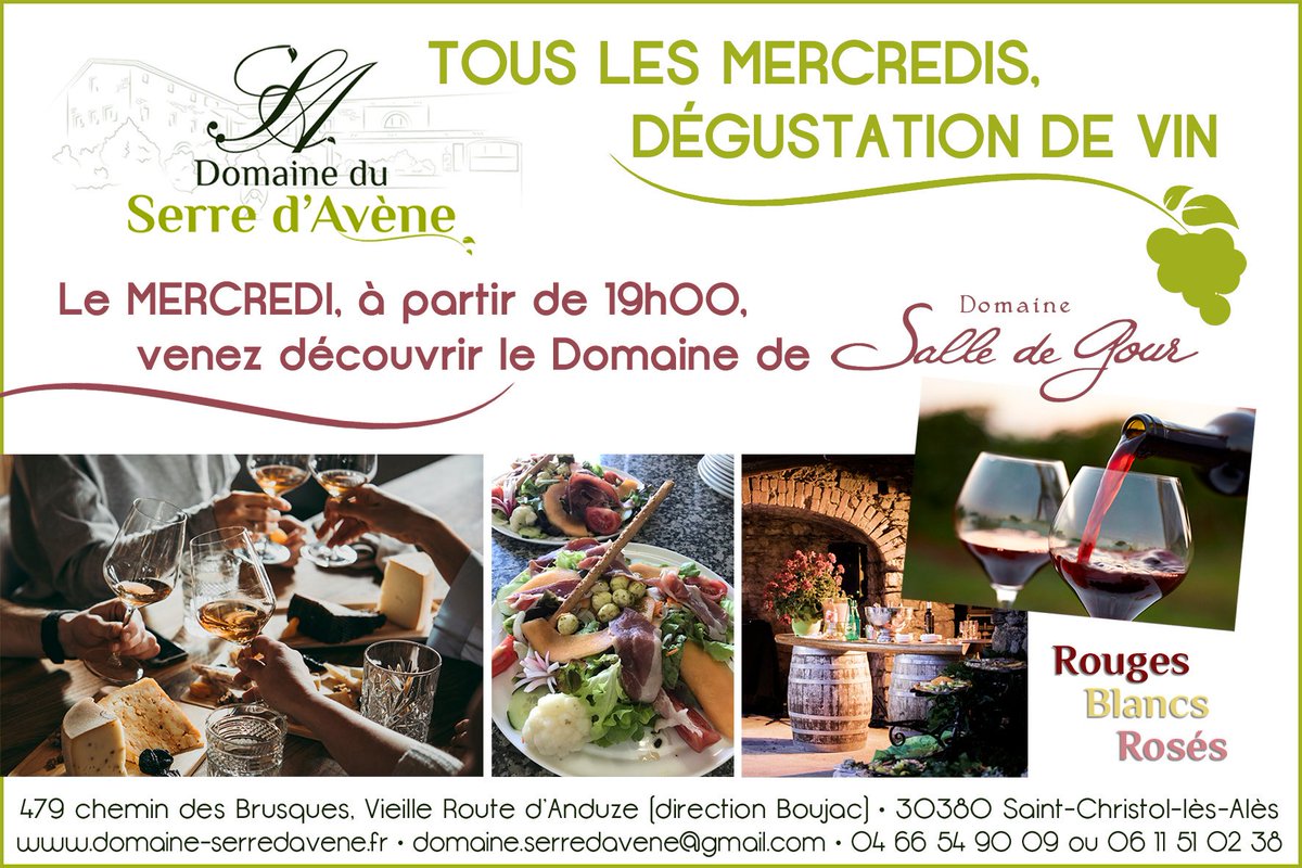 Serredavene's tweet photo. Mercredi 17 juillet au Serre d'Avène, dégustation du Domaine Salle de Gour.
#serredavene #domaine #vin #degustation #vigneron #LeMas #restaurant #evenment #festif #bar #baravin #saintchristol #Alès #sortir #soirée #gout #sortie #Anduze #rouge #blanc #rosé #SalleDeGour #domaine https://t.co/cRaGXnuZBR