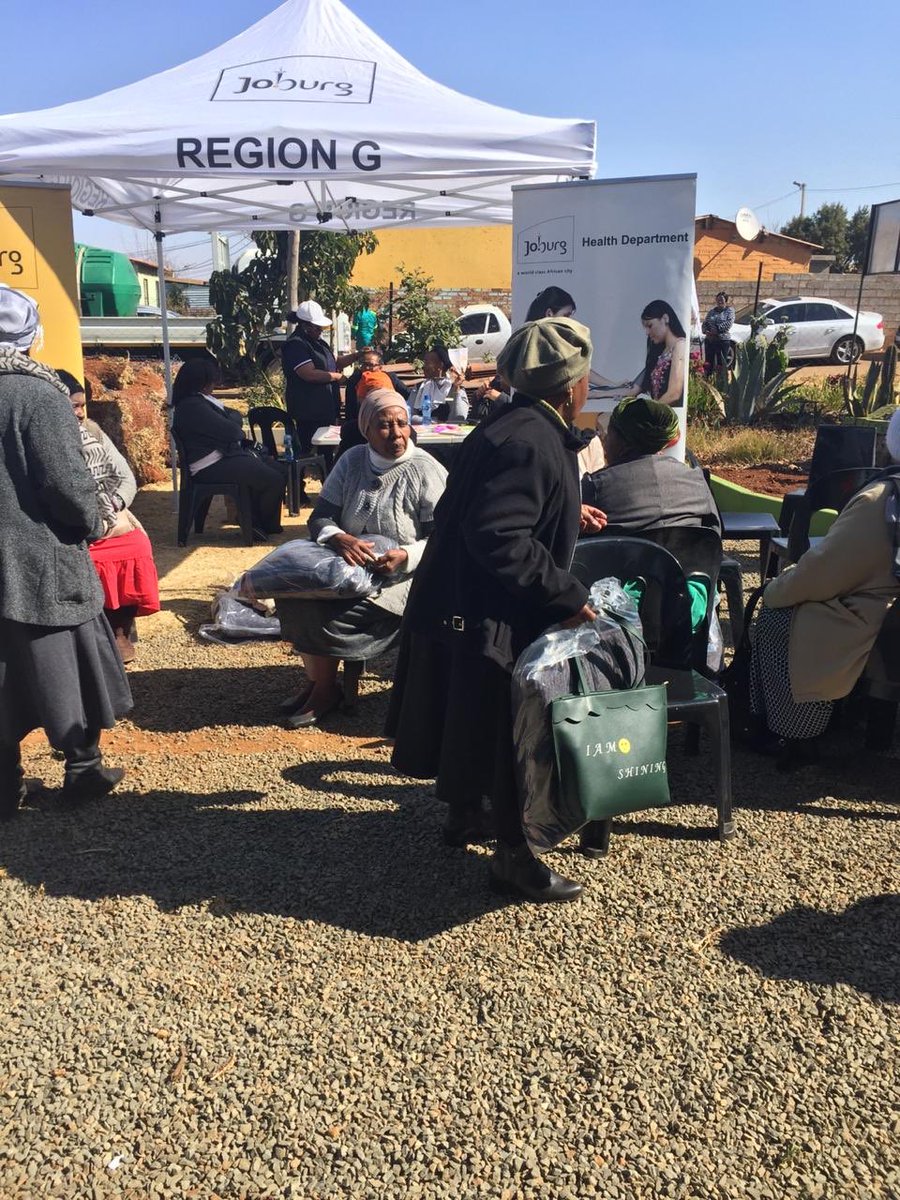 CityofJoburgZA's tweet photo. Health screening of the Elderly at the Sincedeni Elderly Craft Center as part of @CoJSpeaker #MandelaDay activities #Joburgcares^TK https://t.co/8m5TcmrI1F
