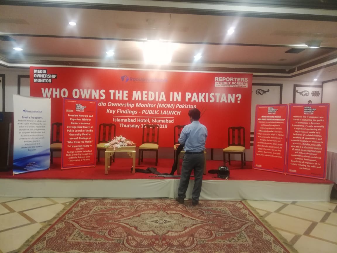 pressfreedompk's tweet image. Final touches being given to Public Launch of #MediaOwnershipMonitor research on "#WhoOwnsTheMediaInPakistan tomorrow - 19 July 2019 - in #Islamabad 
#MOMPakistan