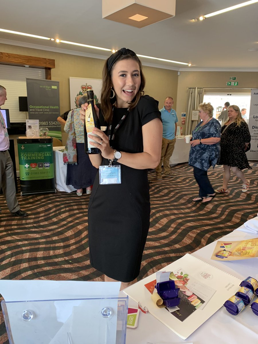 More winners of the #CrossprintTreasureHunt collecting their prizes. Congratulations Chanelle from <a href="/Lifelinealarms/">Lifeline Security</a> 😃#iwbizexpo #print #isleofwight #business