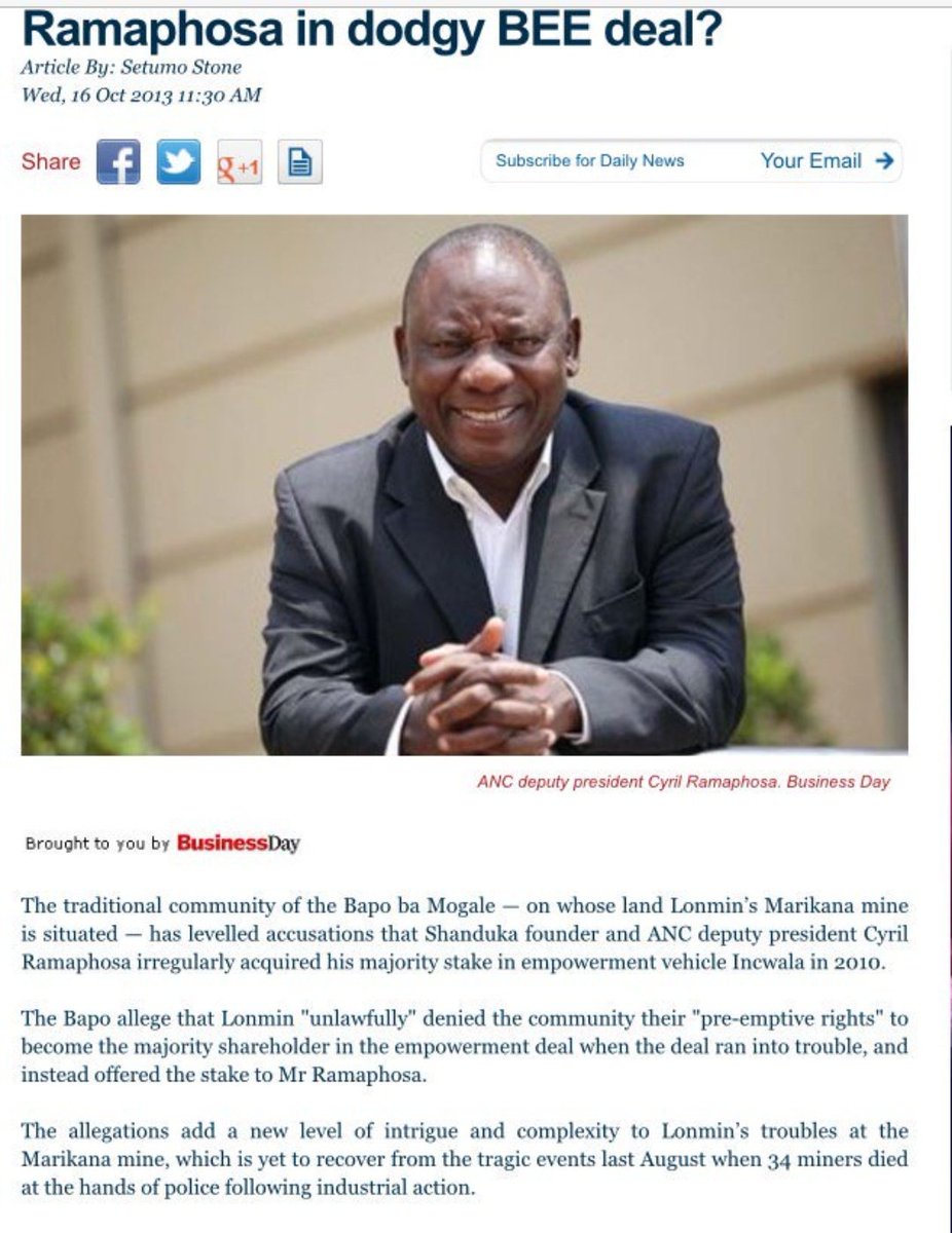 Why  #MiningCharter is important:"Lonmin & President Cyril Ramaphosa denied Bapo ba Mogale community their pre-emptive right to acquire shares in Lonmin empowerment vehicle" #WakeUpBlackChild #FightForMiningCharter #FightForRET #SONA2020