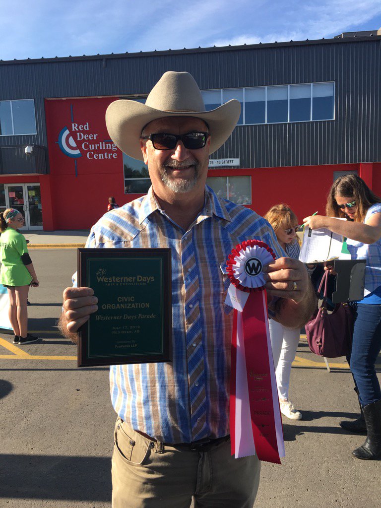 RedDeerChamber's tweet image. First place for our float in the @WesternerDays parade! Watch for our 125th anniversary float!