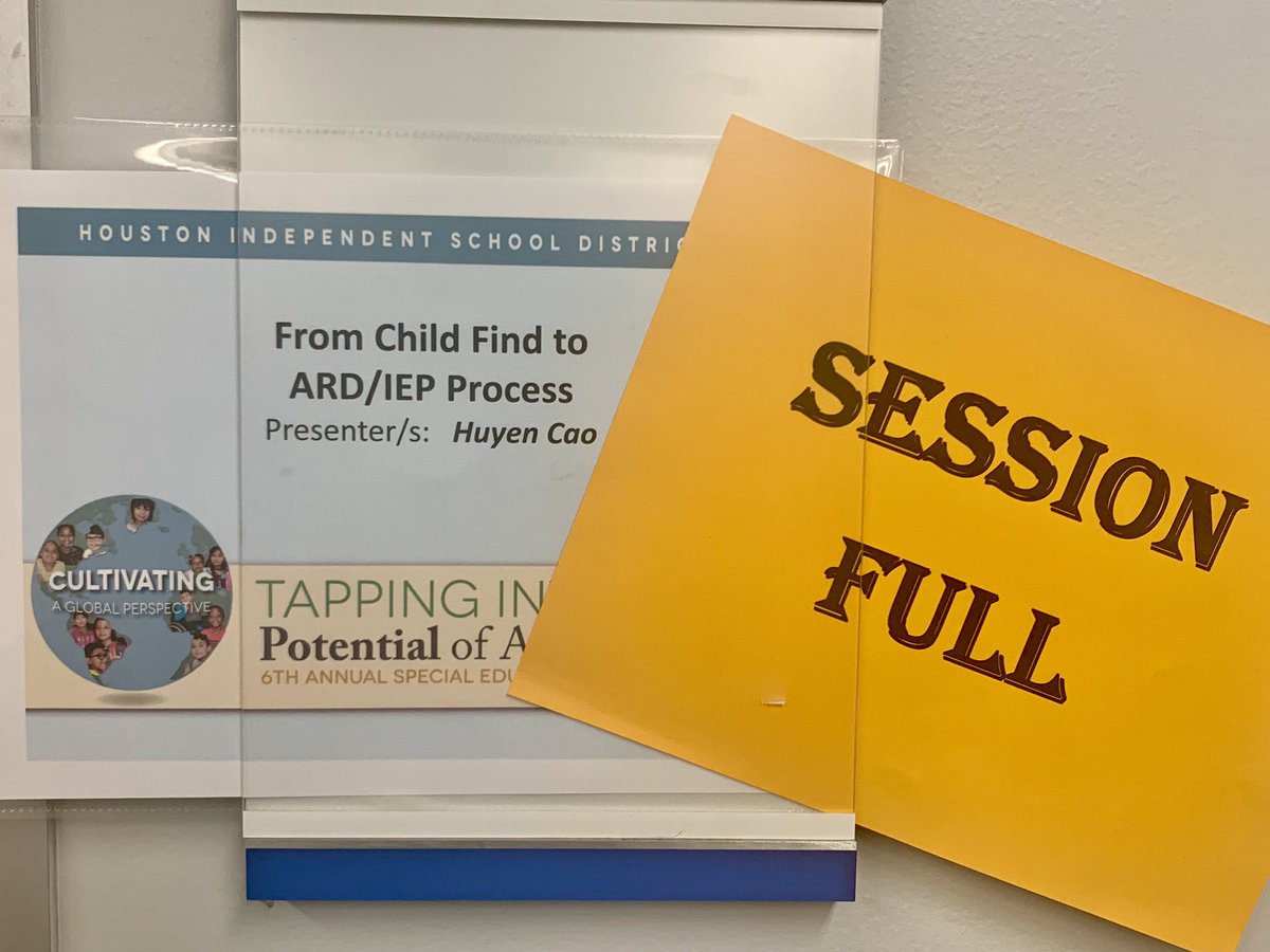 baileykgates1's tweet photo. @HuyenHCao and @kayjaypee exploring FIEs with #HISDSPED19 attendees! From Child Find to ARD/IEP Process is full of dedicated educators and professionals! #HISDSPED2019 https://t.co/ovwW5OlLa3