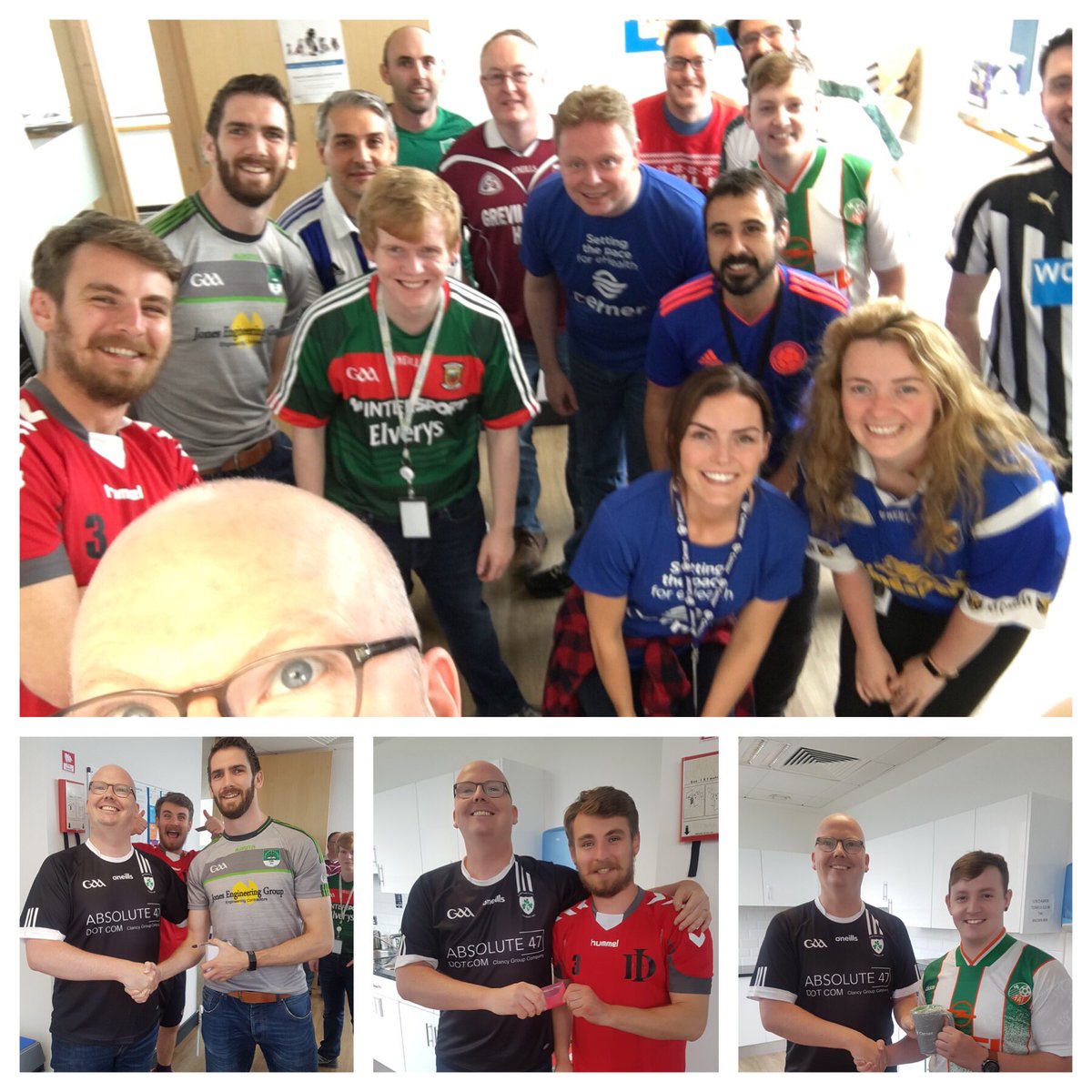 Cerner Ireland (@cernerirl) on Twitter photo Great to see an array of parish, county and national jerseys on display in the office today as part of our fundraising activities for <a href="/StMichaelsHouse/">St. Michael's House</a>. Great to see an array of parish, county and national jerseys on display in the office today as part of our fundraising activities for <a href="/StMichaelsHouse/">St. Michael's House</a>.
