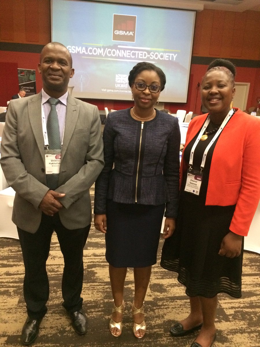 Ellasarpong's tweet image. It was a pleasure to meet Minister @AurelieASZ and @A4A_Internet AC member Shiletsi of @ericsson to discuss digital inclusion in #Benin at the #GSMA #mobile360