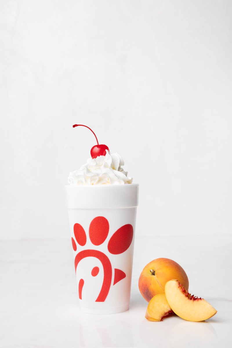 ResearchCFA's tweet image. Nothing says "summer" like a Peach Milkshake! Pick-up this sweet treat today. Available for a limited time. #ChickfilAResearchTriangle #PeachMilkshake #ChickfilAMilkshake #chickfila