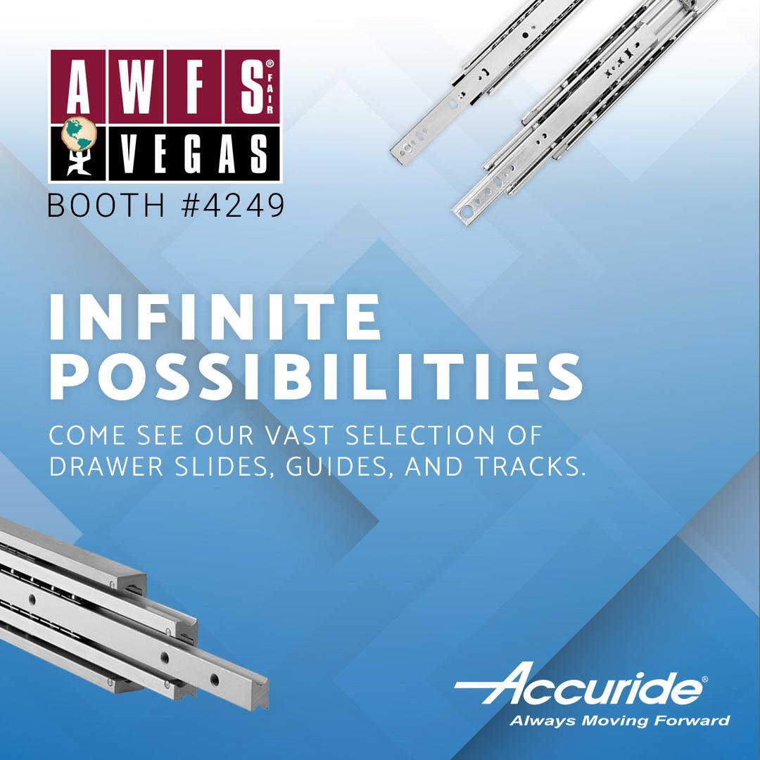 AccurideUS's tweet image. First Day of @AWFSFair 2019! Demand the best for your projects by choosing #Accuride. Stop by booth #4249 to see how our slides raise the standards and create infinite possibilities.  #AWFSfair #AWFS2019  #AWFS19