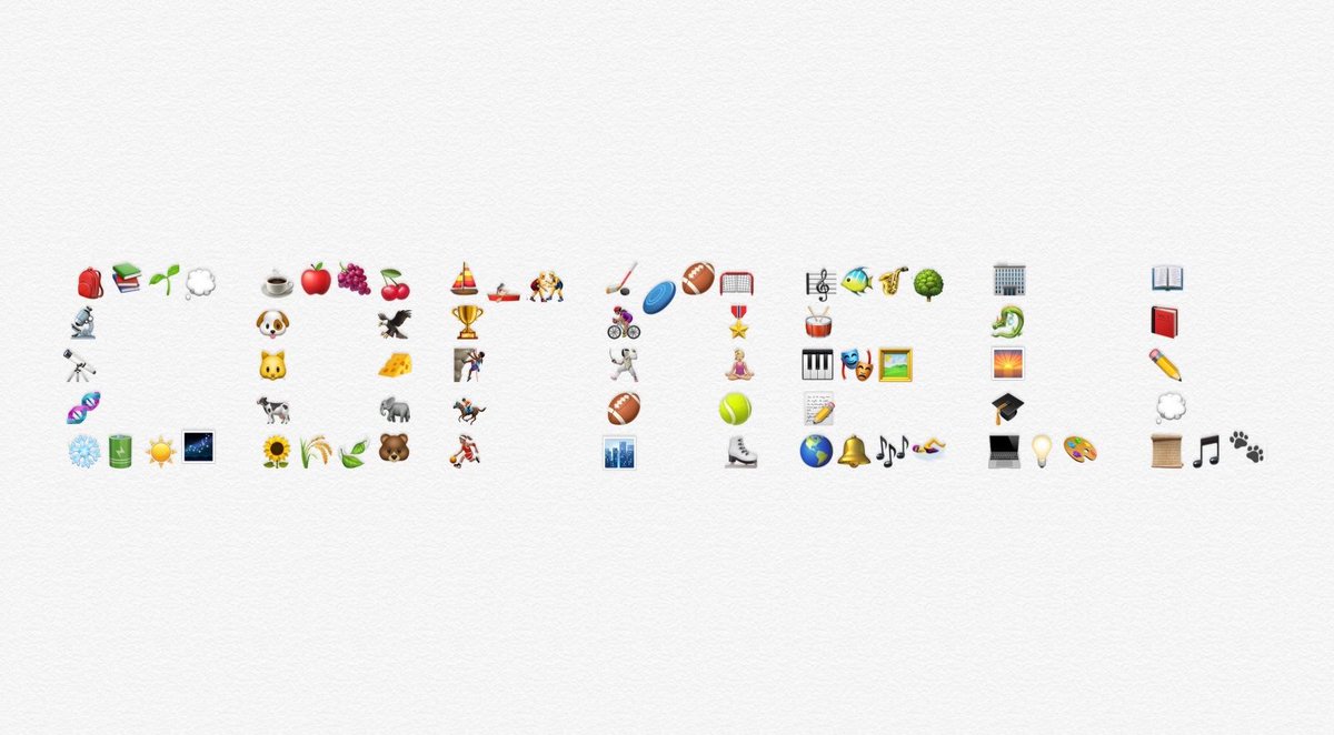 Cornell's tweet photo. Celebrating all things #Cornell this #WorldEmojiDay https://t.co/cIWSW3G8cW