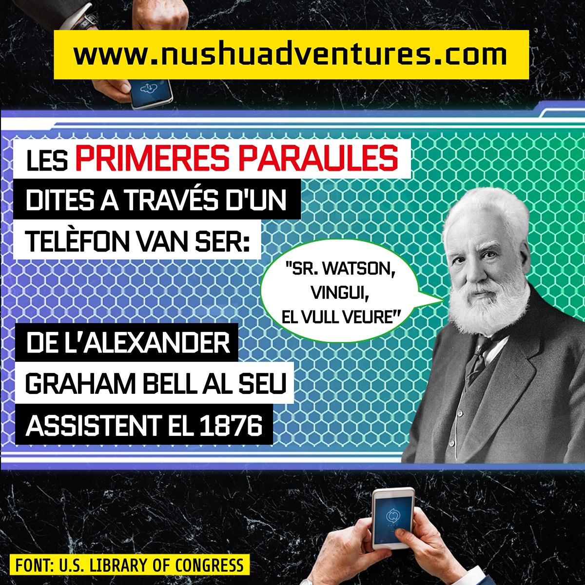Les primeres paraules d'Alexander Graham Bell per telèfon són molt curioses. Vosaltres, què hauríeu dit en el seu lloc?
#nushu #edtech #nushuadventures #medialiteracy #telèfon