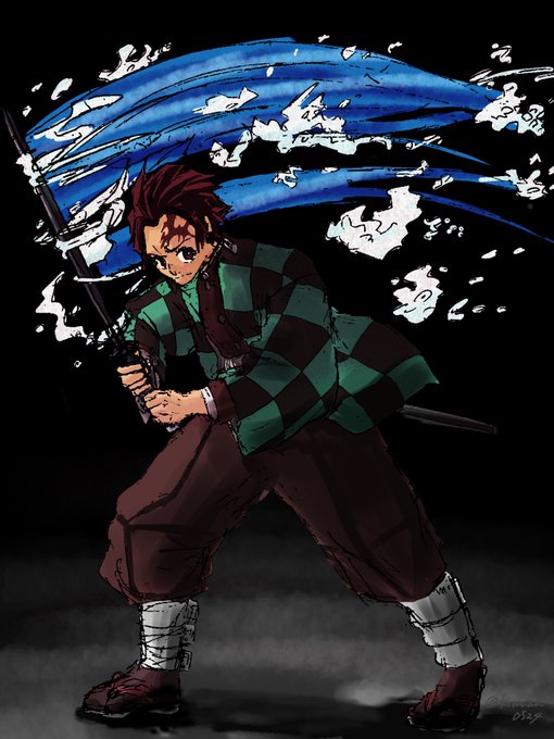 りゅうとこさんがTwitterに投稿した竈門炭治郎(鬼滅の刃)のイラスト。