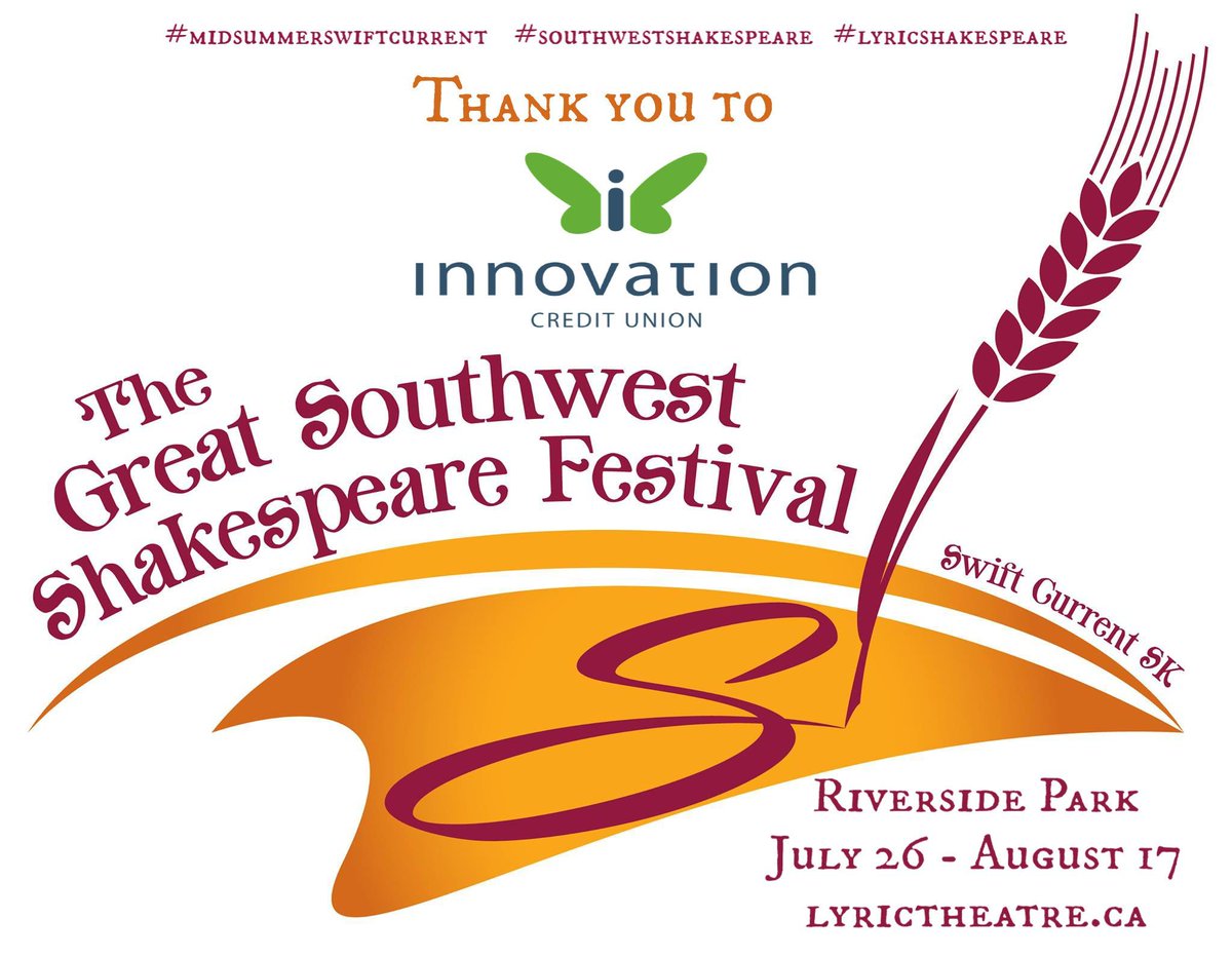 We're only 9 days away from opening and our cast has butterflies in the stomachs. How appropriate is Innovation Credit Union's logo? Thank you for your support, Innovation. We couldn't do it without you. Get your tix!
#midsummerswiftcurrent #southwestshakespeare #lyricshakespeare