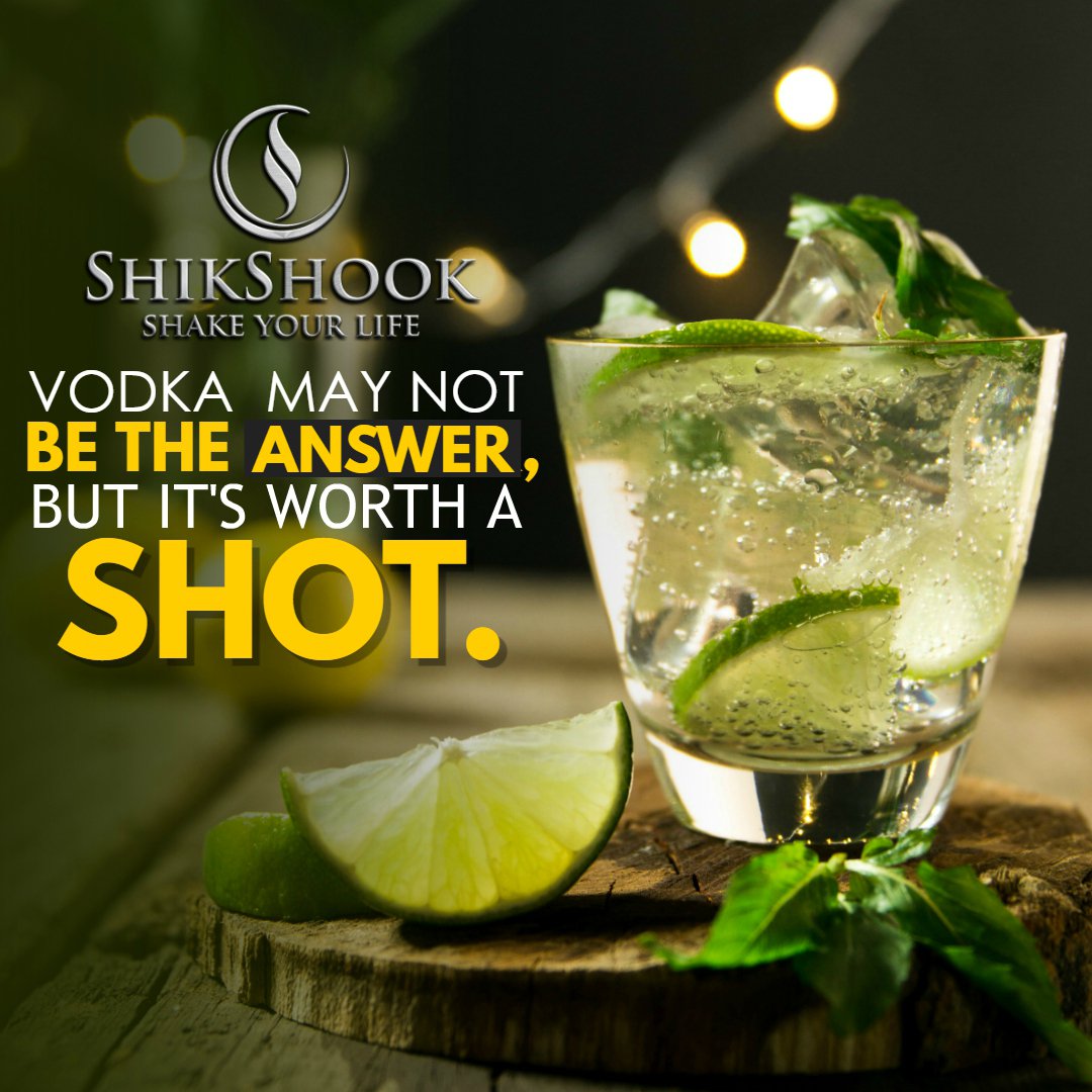 shikshook's tweet photo. "Vodka  may not be the answer, but it's worth a shot."

#ilovecocktailsbyshikshook #SHIKSHOOK #NewYearsSparkler #CocktailsEBook #150MartiniRecipes #cocktails #barmen #barowner #bartender #shotsthanks #instadrinks #drinkstagram #cocktailhours https://t.co/lGKPEyJKgJ