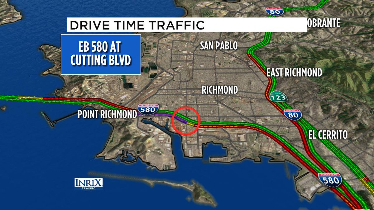 Richmond update: EB 580 at Cutting Blvd- all lanes back open following fatal collision involving a pedestrian. Residual delays unwinding quickly.