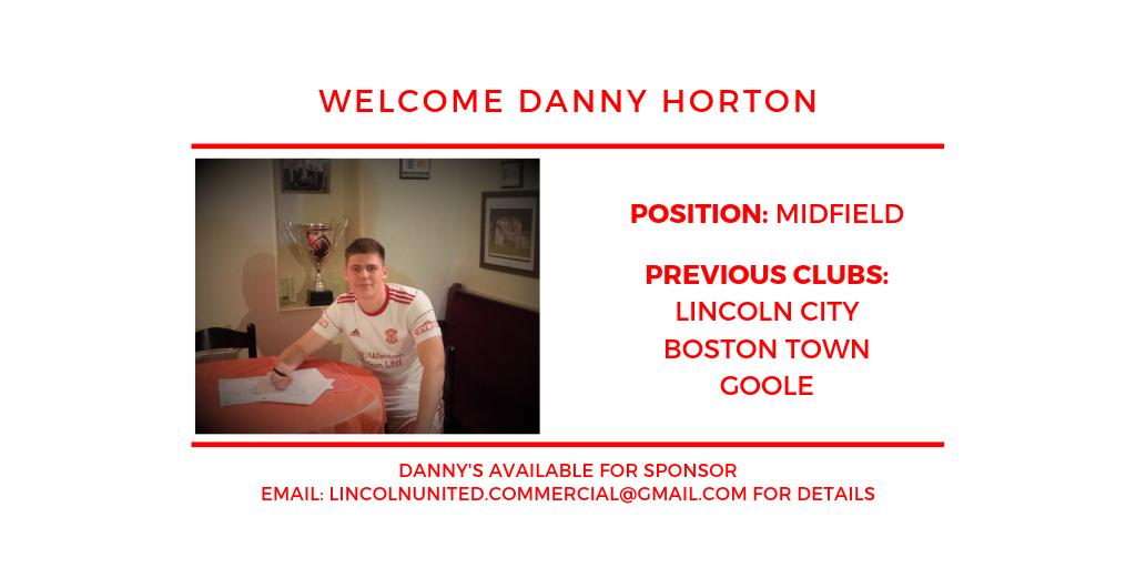 ✍️ DANNY'S ALL WHITE!

Manager Steve Housham has secured the signature of <a href="/dannyhorton00/">Danny Horton</a>, a product of <a href="/LincolnCity_FC/">Lincoln City FC 🇺🇦</a>'s <a href="/LCFCAcademy/">Lincoln City Academy</a>, for the 2019/20 season. 

Danny has had previous spells at Goole, Boston Town and Grantham Town.

Join us in welcoming Danny to #TheWhites!