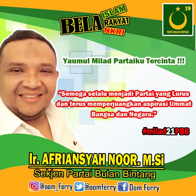 Yaumul Milad Partaiku Tercinta !!!
Semoga selalu menjadi partai di Jalan yang Lurus.

.
.
.

#milad21pbb
#sahabatoomferry 
#indonesiamaju 
#indonesiasejahtera