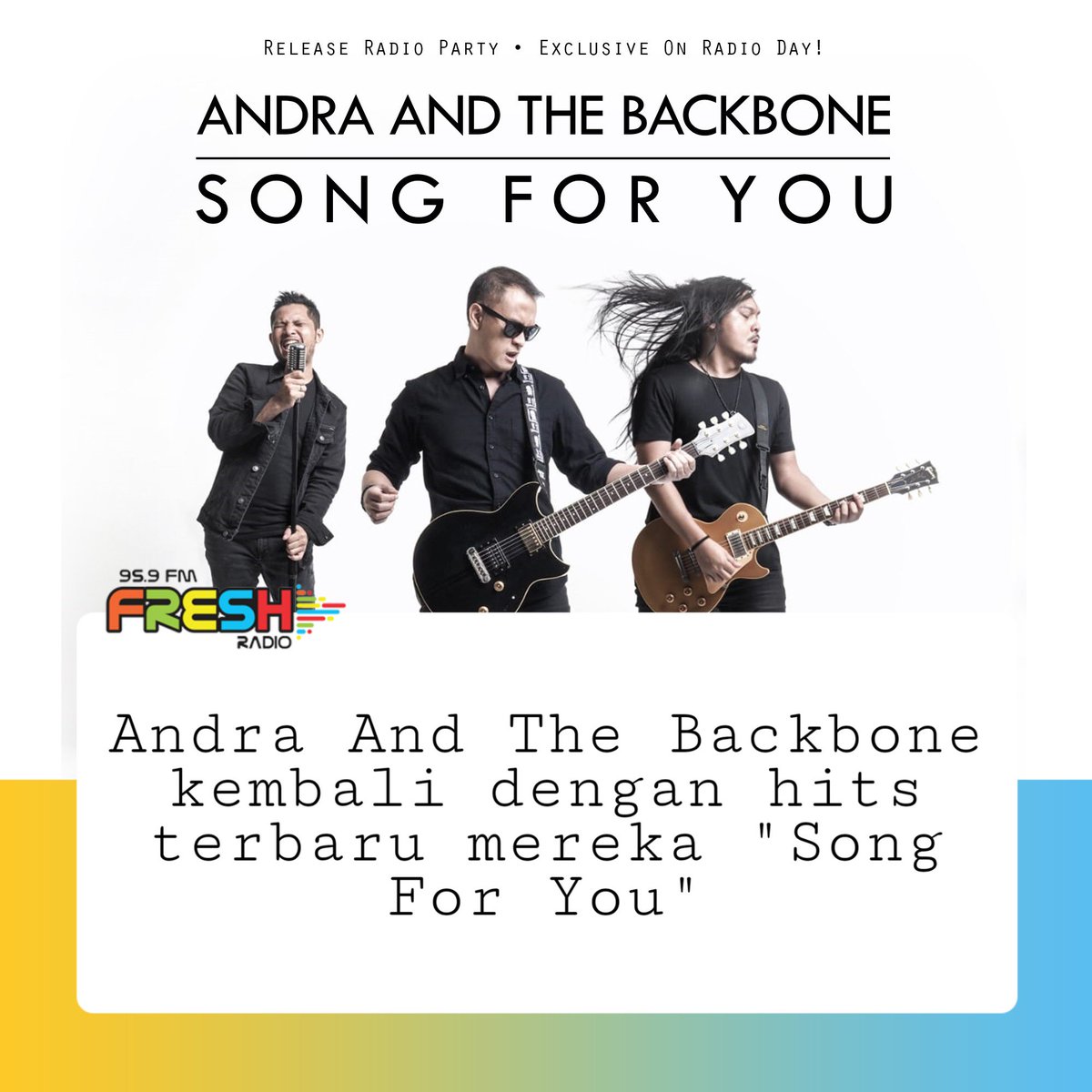 Hai Backboners, udah denger hits terbaru Andra And The Backbone? #ReleaseRadioParty #ABBSongForYou <a href="/ABackBone/">Andra & the BackBone</a>