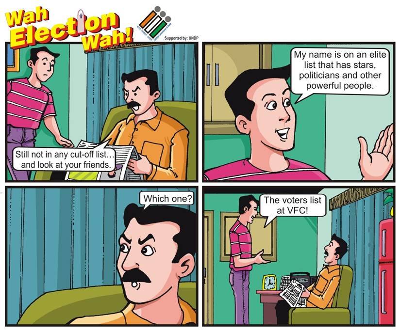 ECISVEEP's tweet photo. #ThursdayToons
The one list where you got to have your name โ Voters List!
#ECIToons #VoterAwareness #SVEEP https://t.co/YUtGiBPmuR
