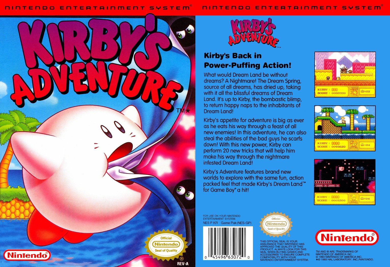 Kirby's Adventure (1993), NES Game