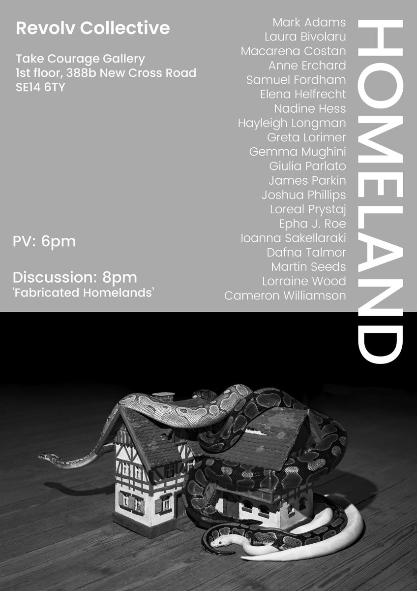 Join <a href="/revolvcollectiv/">revolvcollectiv</a> as they present #Homeland – a publication investigating notions of the home using written + photographic practices - this Sat 20th July #TakeCourageGallery <a href="/TheAmershamArms/">Amersham Arms</a> inc discussion with artists <a href="/DafnaTalmor/">Dafna Talmor</a> + <a href="/MartinSeeds/">Martin Seeds</a> > theoldgirlsclub.uk/revolv-homelan…