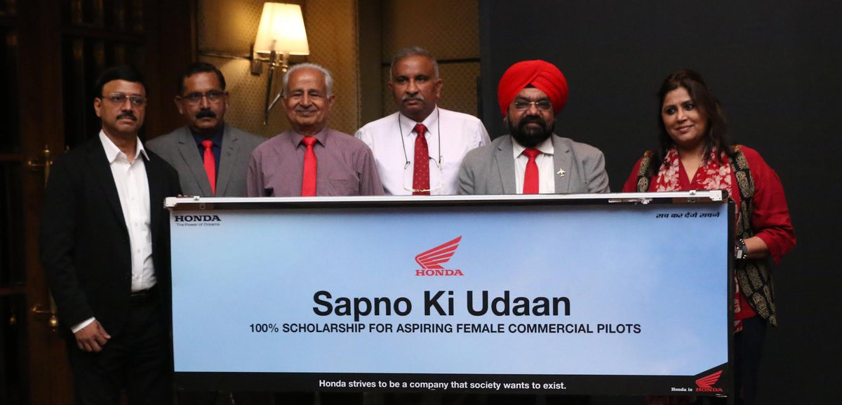 Honda under its CSR initiative ‘Sapno Ki Udan’, will provide 100% scholarship to 20 girls for becoming commercial pilots