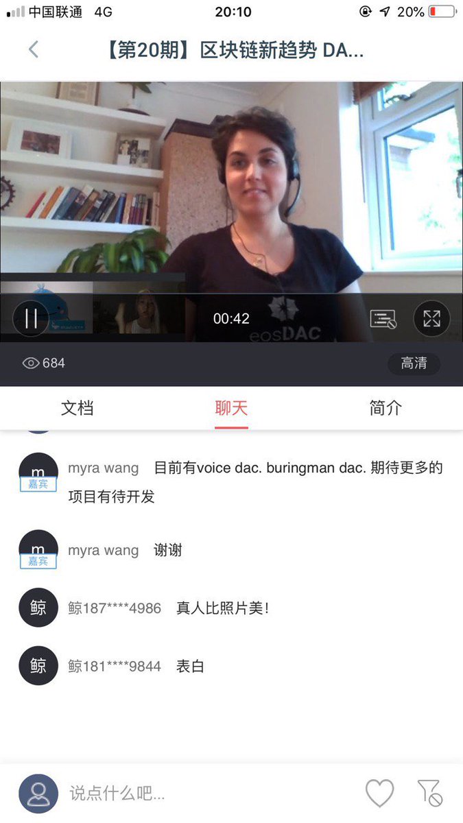 Yesterday me and Saro have on line interviews to the Chinese community. Have 600 audiences listen to us talking about DAC !And they really fun  they make a lot of good(funny)question ! Even me get really excited after the interview!!🥰🥰🥳🥳<a href="/eosdac/">eosDAC</a> <a href="/EosArgentina/">EOS Argentina</a> <a href="/EOS_Canada/">EOS Canada</a>