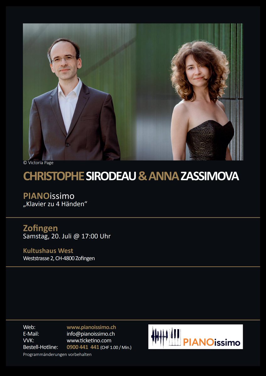 ChSirodeau's tweet photo. ...and in Duo with Anna Zassimova, the 20th of July, in Zofingen (Swiss)
https://t.co/ydT88adG0K https://t.co/FQ5gpjQr9z
