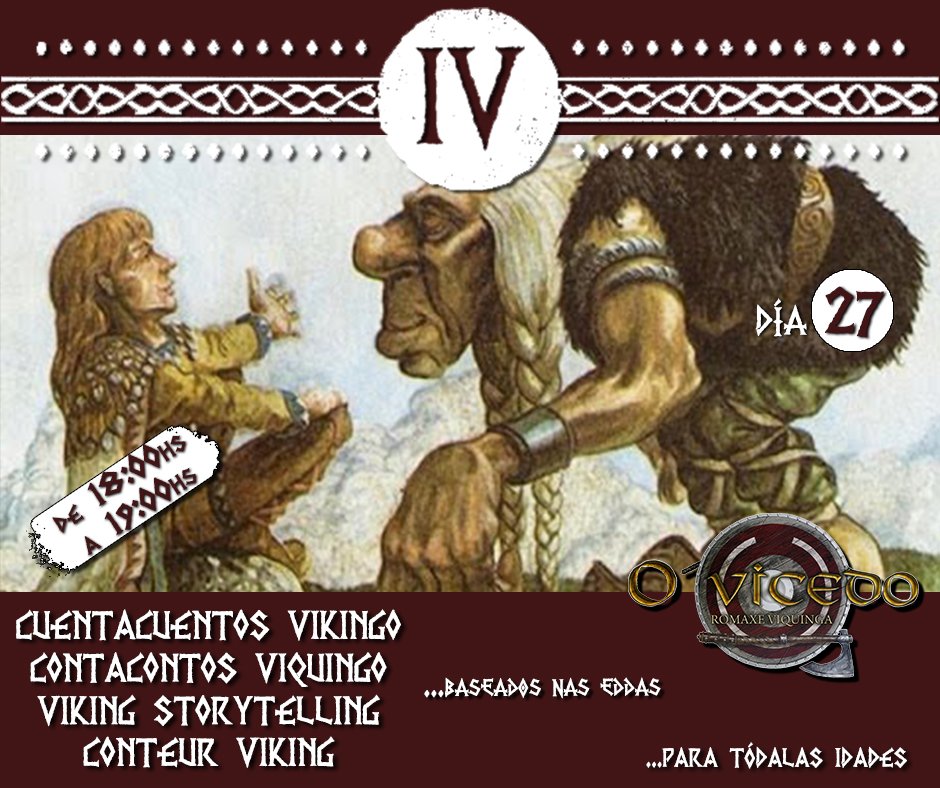 romaxeviquinga's tweet photo. ⚔🛡 IV Romaxe Viquinga 🛡⚔

📆 Sábado 27, 🕕 18:00-19:00hs ➡ CONTACONTOS

#OVicedo #Romaxe #Programa #Recreación #Historia #Fiesta #Festa #Vikingos #Viquingos #Vikings https://t.co/aYllFxhReL