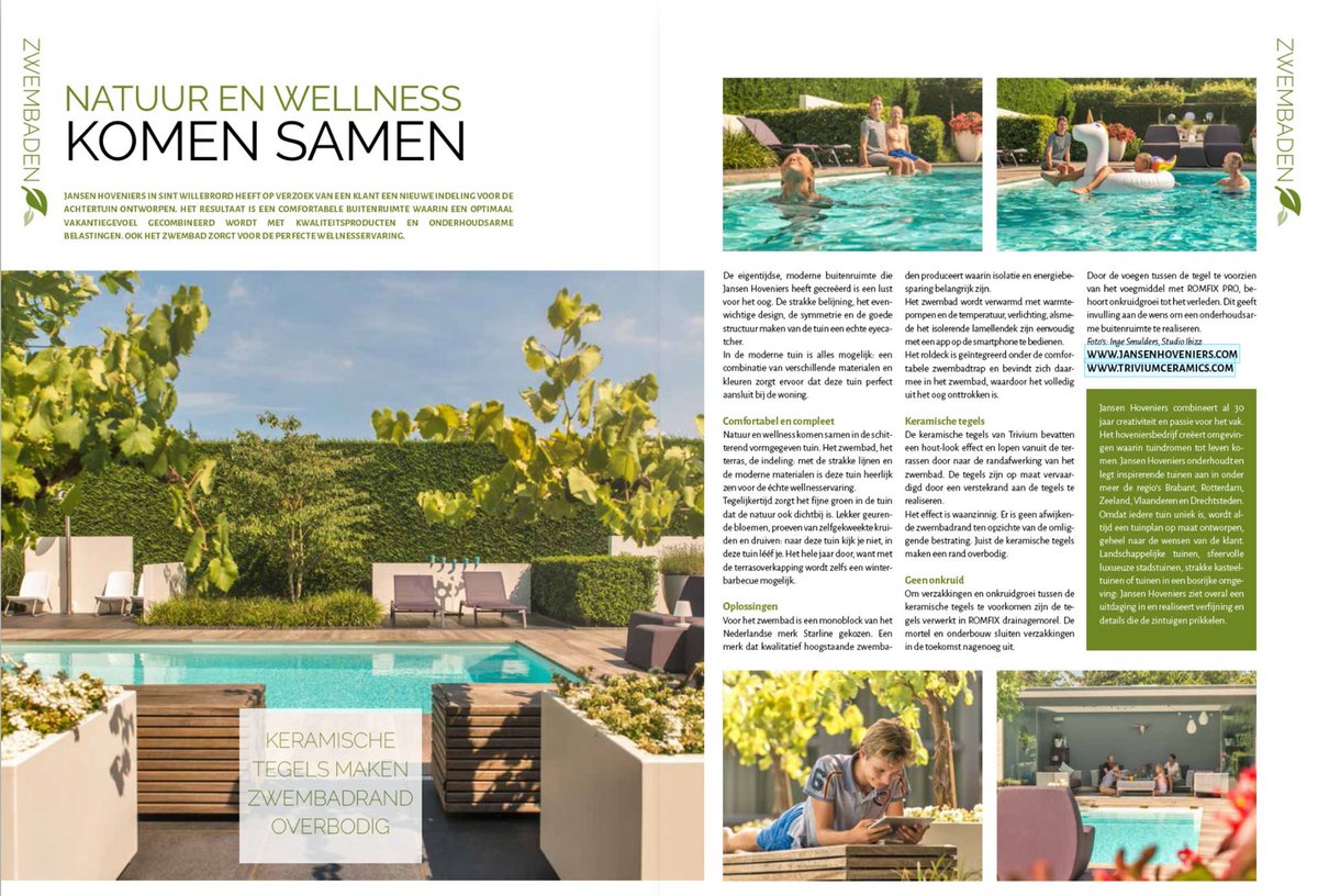 JansenHovenier's tweet image. Lekker om te lezen. Dit artikel over één van onze projecten in @tuinvak. Over hoe toegepaste luxe, innovaties en wellness samenkomen in deze buitenbelevenis! Het artikel leest u via; bit.ly/2YVvdYy 
#hovenier #vakblad #Tuinvak