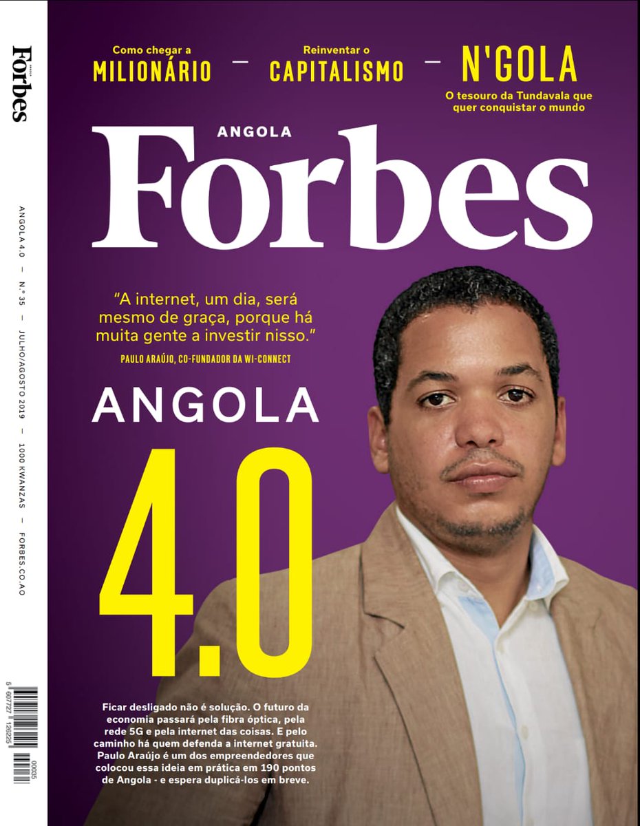 We are congratulating our fellow Shaper Paulo Araújo for being featured on the new Forbes Angola edition for his great work as the Founder and Managing Director of Wi-Connect - A startup that aims to take the free internet to the whole Angolan territory.
#LuandaShapers #Wiconnect