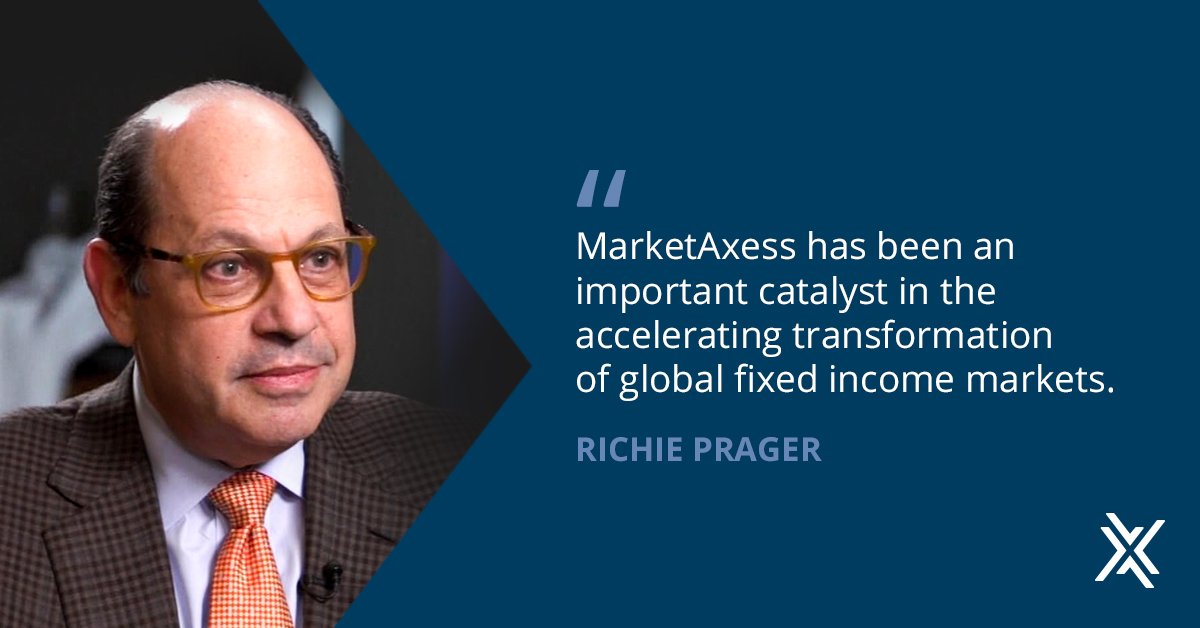MarketAxess's tweet photo. Richie Prager, former @blackrock Senior Managing Director, joins our Board of Directors. Richie is a longtime supporter of innovative liquidity solutions in the global #fixedincome markets and the role technology can have in shaping its future. https://t.co/rFIPr10k0P https://t.co/ux2Kgsczsv