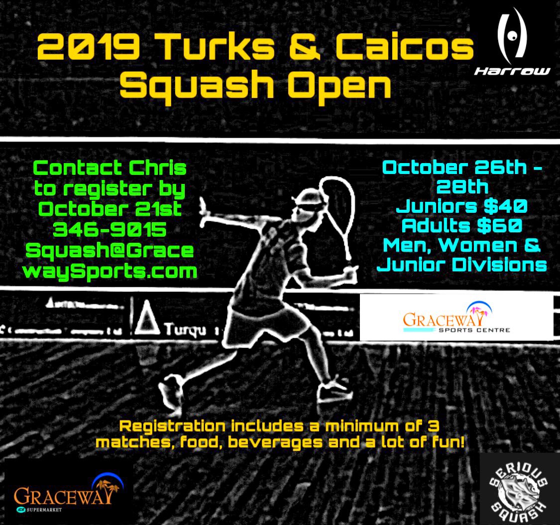 Don’t miss the 1st ever Turks &amp; Caicos Open 🇹🇨 #squashlife #serioussquash #squash
